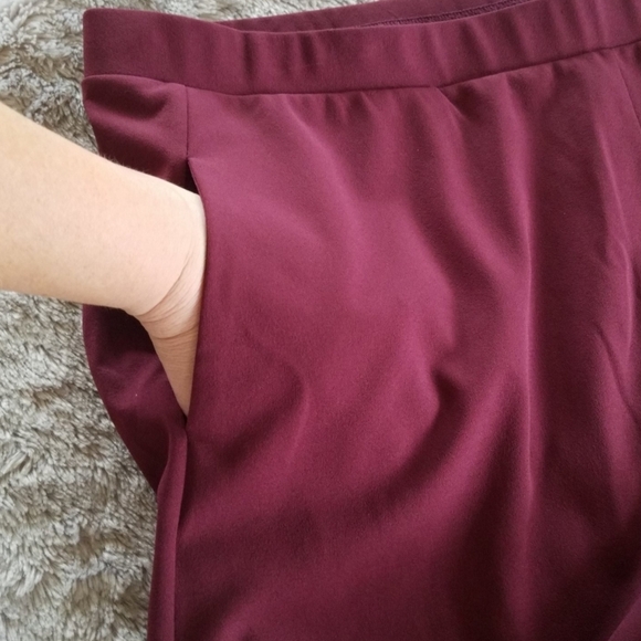 NWT HALSTON WINE DRESS PANTS SZ 1X  CUFF ANKLE - Picture 3 of 6